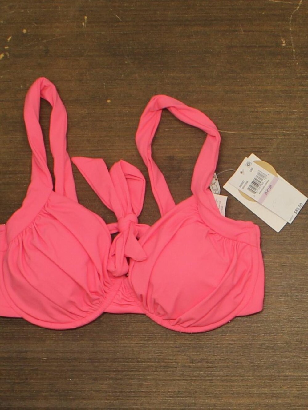 Becca Red Shirred Underwire Bikini Top Swim 853557 Coral Reef Pink D